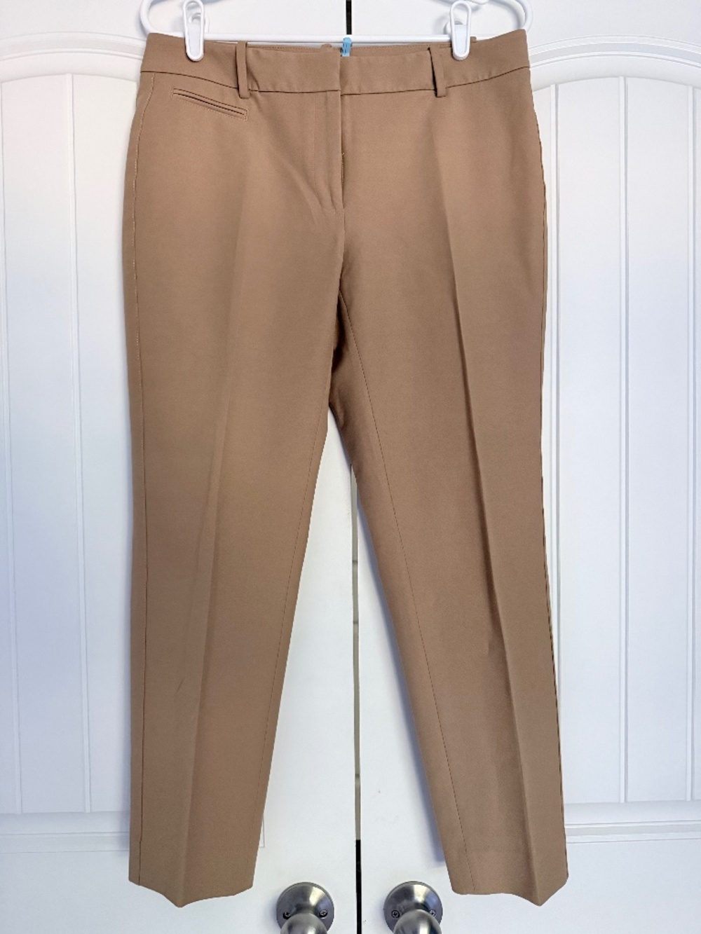 White House Black Market Slim Ankle Pants Size 8R Beige Tan Stretch Career